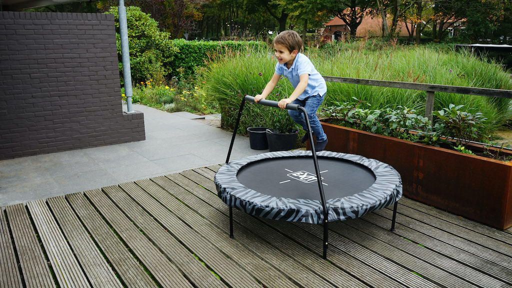 EXIT Tiggy trampoline junior avec support diamètre 140cm - noir/gris