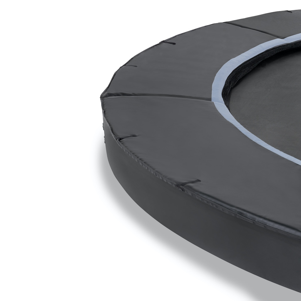 EXIT Trampoline dynamique de plain-pied diamètre 305cm avec dalles de sécurité Freezone - noir