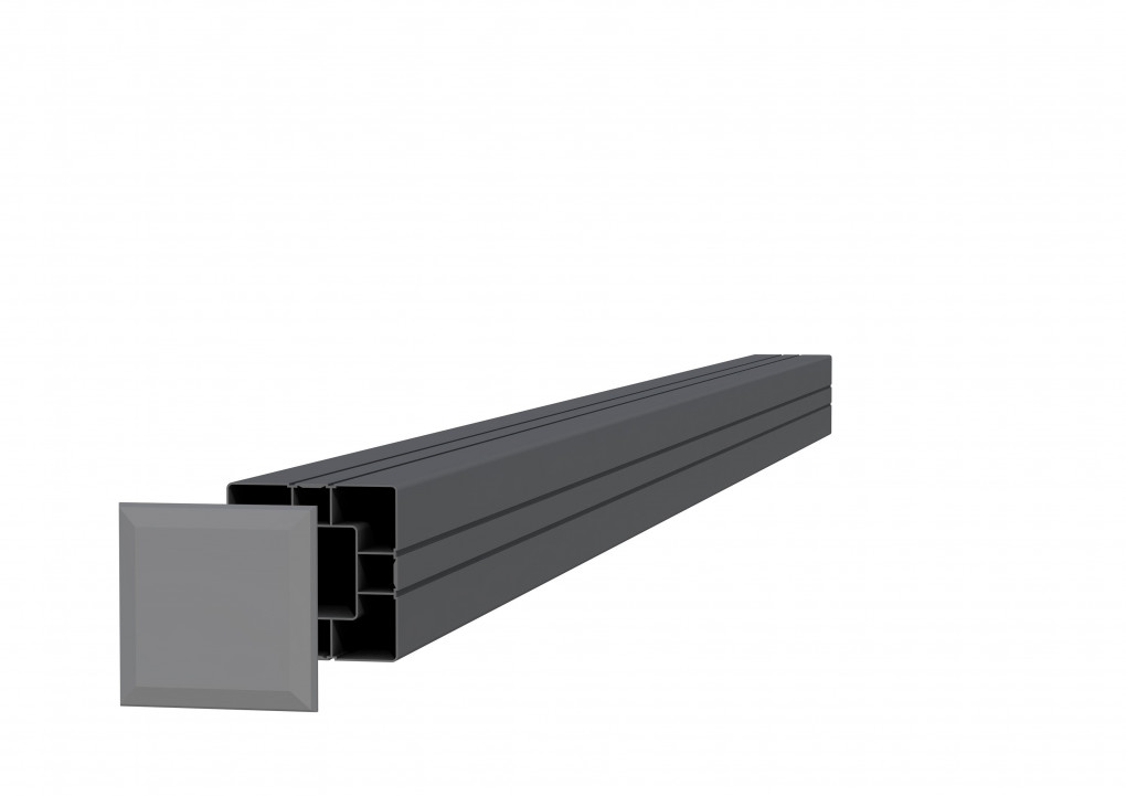 P&ocirc;le | Aluminium | 8,4 x 8,4 x 205 cm | anthracite | Carr&eacute; | Anodis&eacute;