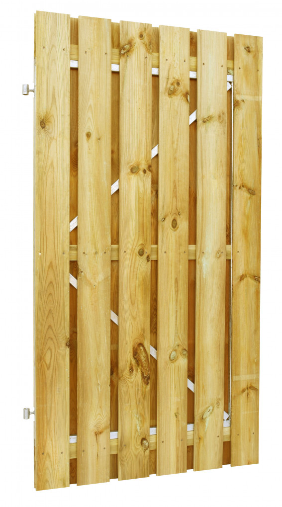 Plankendeur| Grenen hout | geschaafd | verstelbaar stalen frame | 100 x 180 cm | recht | groen geïmpregneerd