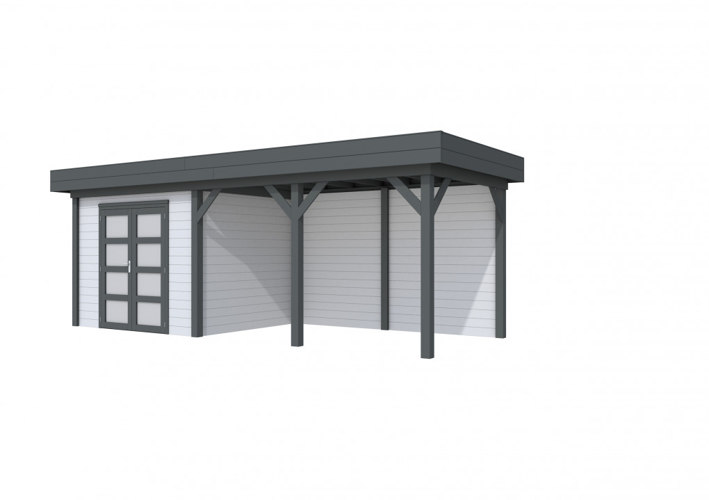 Maisons de jardin | feu | Pic &eacute;peiche Topvision, 300 x 250 cm | auvent 400 cm | murs gris clair | anthracite de base