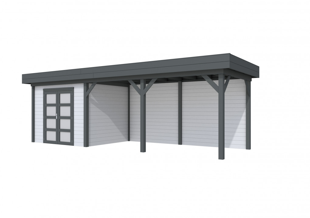 Maisons de jardin | feu | Pic &eacute;peiche Topvision, 300 x 250 cm | auvent 500 cm | murs gris clair | anthracite de base