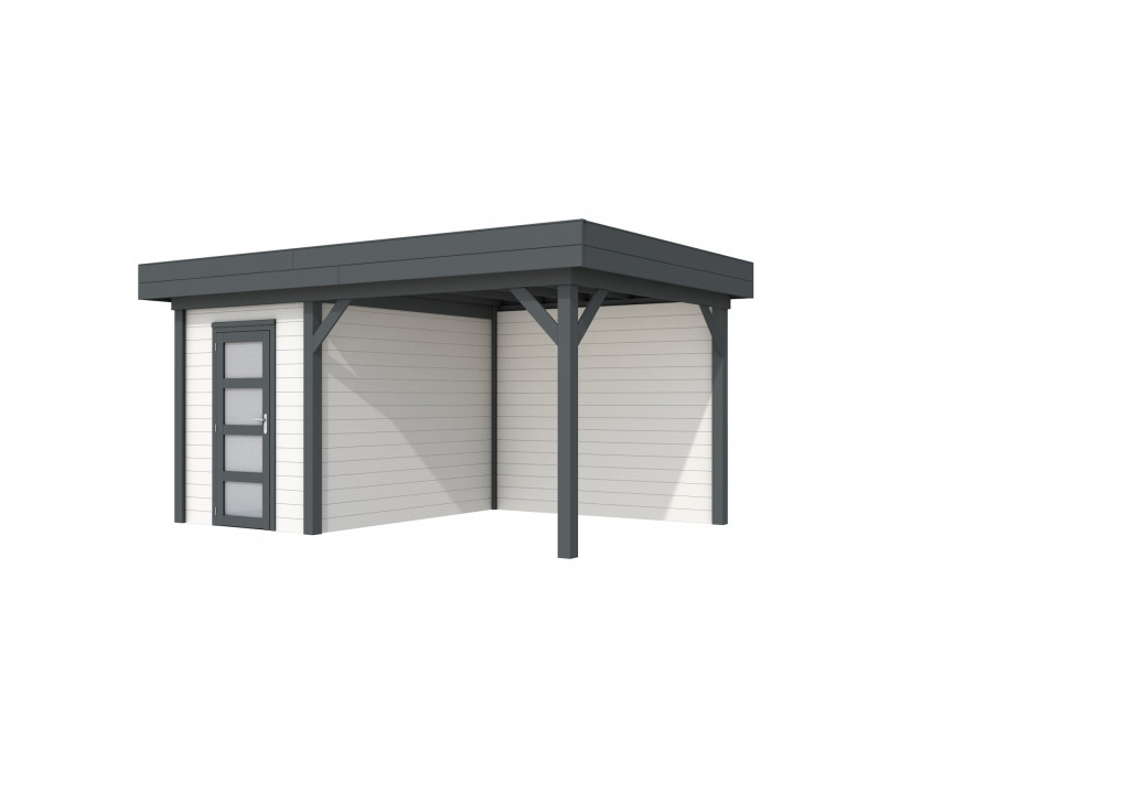 Maisons de jardin | feu | Busard Topvision, 200 x 300 | auvent 300 cm | murs blancs | anthracite de base