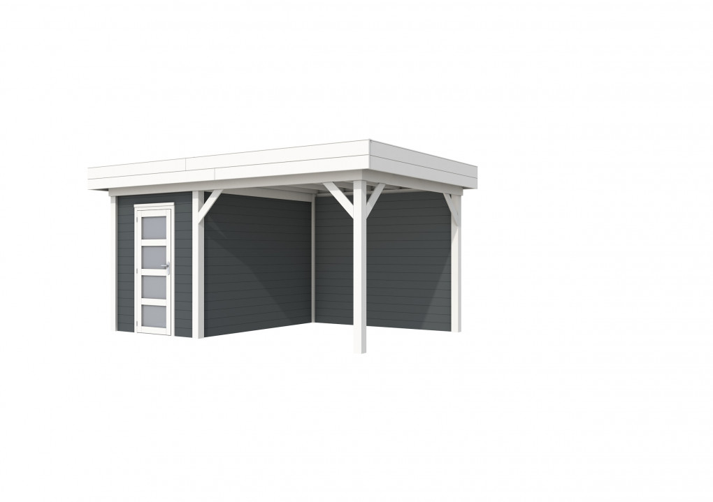 Maisons de jardin | feu | Busard Topvision, 200 x 300 | auvent 300 cm | murs anthracite | blanc de base |