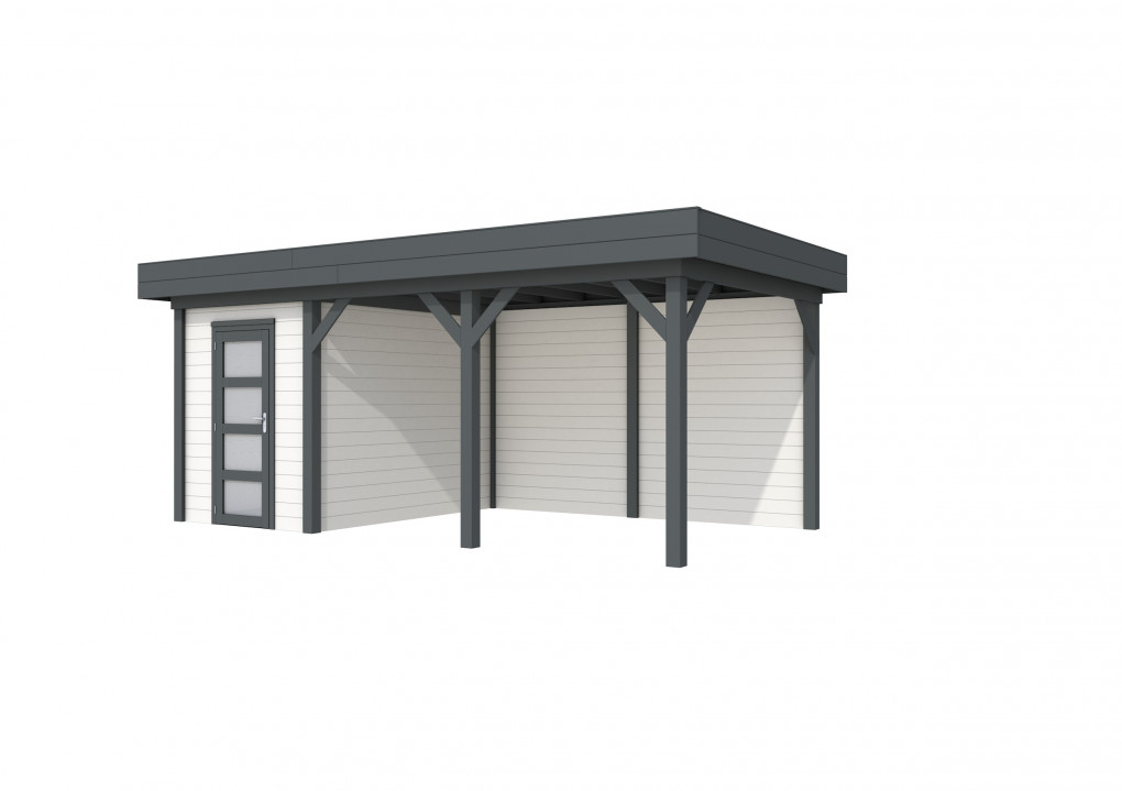 Maisons de jardin | feu | Busard Topvision, 200 x 300 | auvent 400 cm | murs blancs | anthracite de base