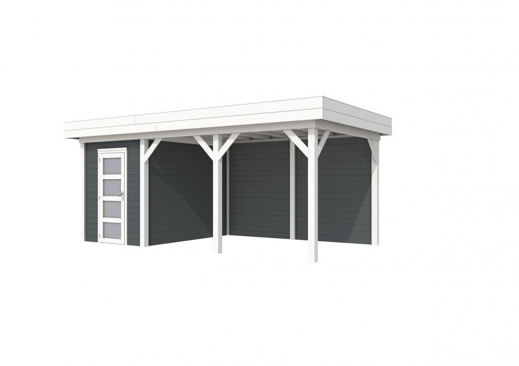 Maisons de jardin | feu | Busard Topvision, 200 x 300 | auvent 400 cm | murs anthracite | blanc de base