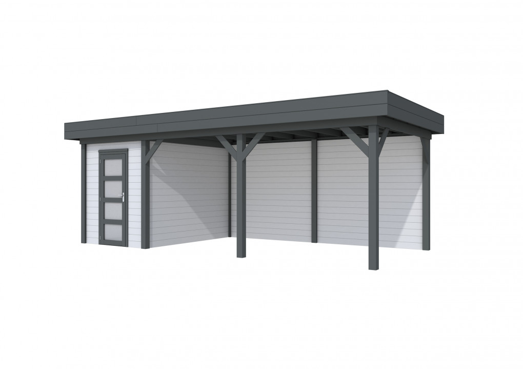 Maisons de jardin | feu | Busard Topvision, 200 x 300 | auvent 500 cm | murs gris clair | anthracite de base