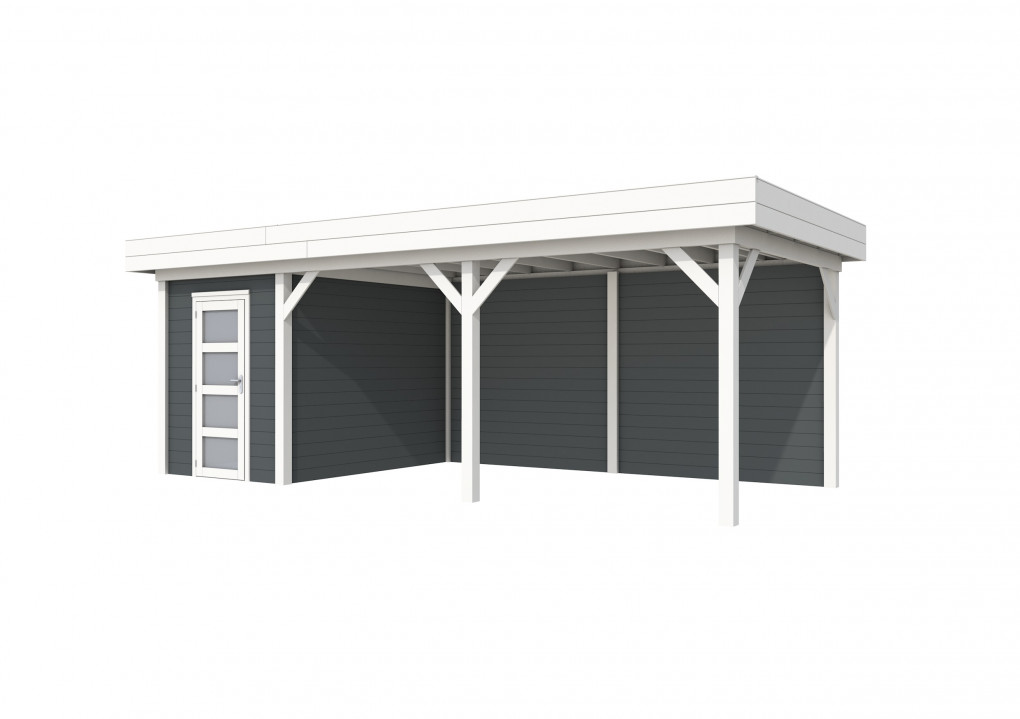 Maisons de jardin | feu | Busard Topvision, 200 x 300 | auvent 500 cm | murs anthracite | blanc de base