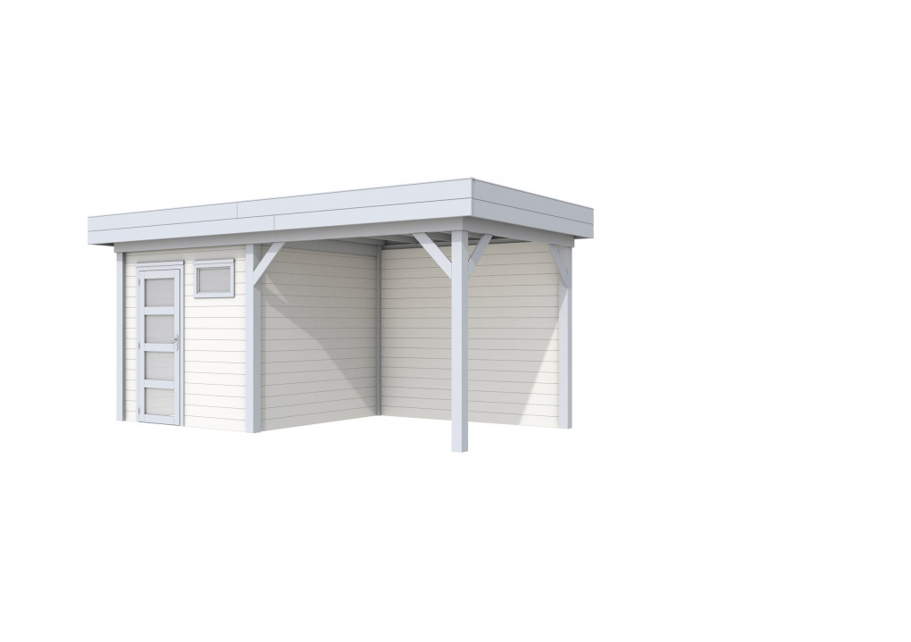 Maisons de jardin | feu | Topvision M&eacute;sange hupp&eacute;e, 250 x 250 cm | auvent 300 cm | murs blancs | pi&egrave;tement gris clair