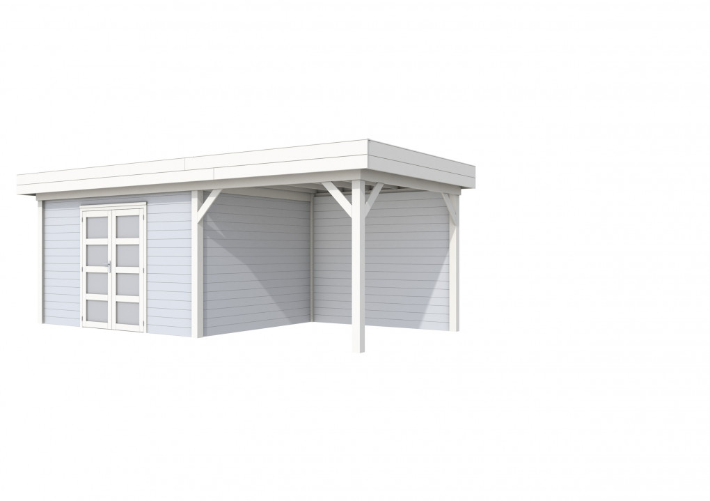 Maisons de jardin | feu | Pintade Topvision, 400 x 300 cm | auvent 300 cm | murs gris clair | blanc de base