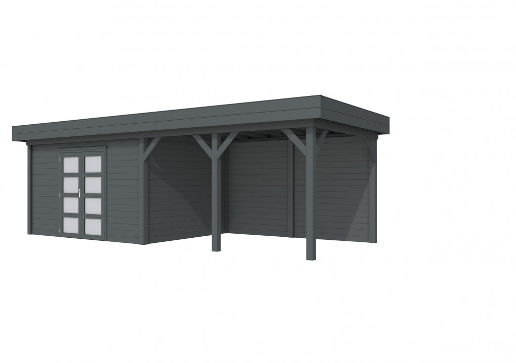 Maisons de jardin | feu | Pintade Topvision, 400 x 300 cm | auvent 400 cm | anthracite pulv&eacute;ris&eacute;