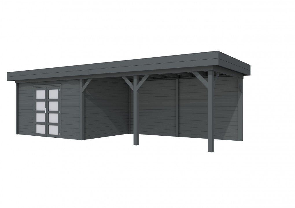 Maisons de jardin | feu | Pintade Topvision, 400 x 300 cm | auvent 500 cm | anthracite pulv&eacute;ris&eacute;