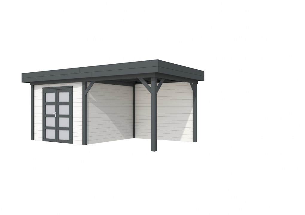 Maisons de jardin | feu | Chouette hulotte Topvision, 300 x 300 | auvent 300 cm | murs blancs | anthracite de base