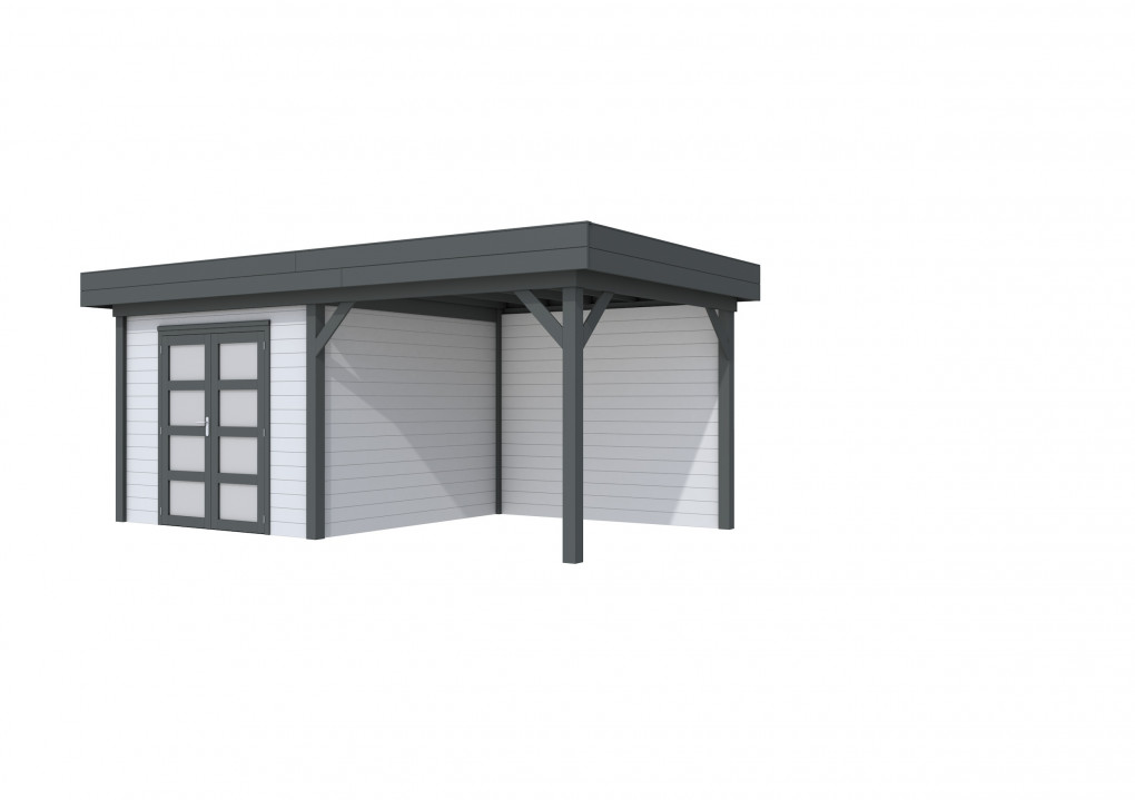 Maisons de jardin | feu | Chouette hulotte Topvision, 300 x 300 | auvent 300 cm | murs gris clair | anthracite de base