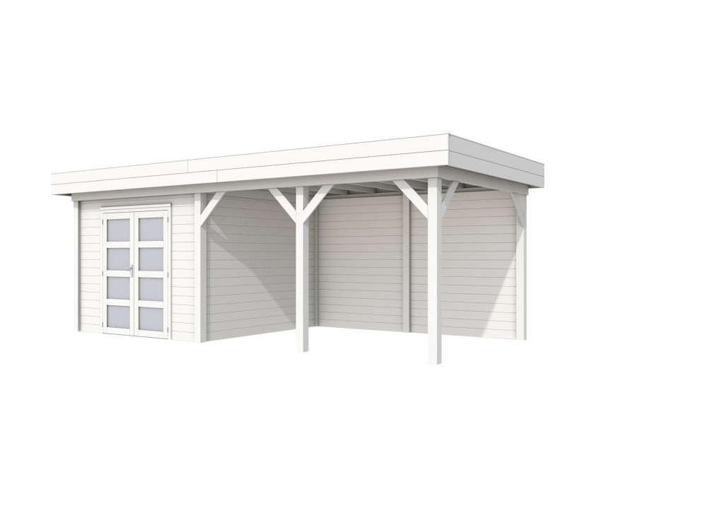 Maisons de jardin | feu | Chouette hulotte Topvision, 300 x 300 | auvent 400 cm | pulv&eacute;ris&eacute; blanc