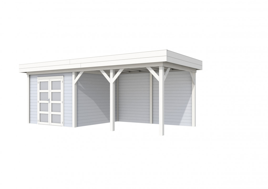 Maisons de jardin | feu | Chouette hulotte Topvision, 300 x 300 | auvent 400 cm | murs gris clair | blanc de base