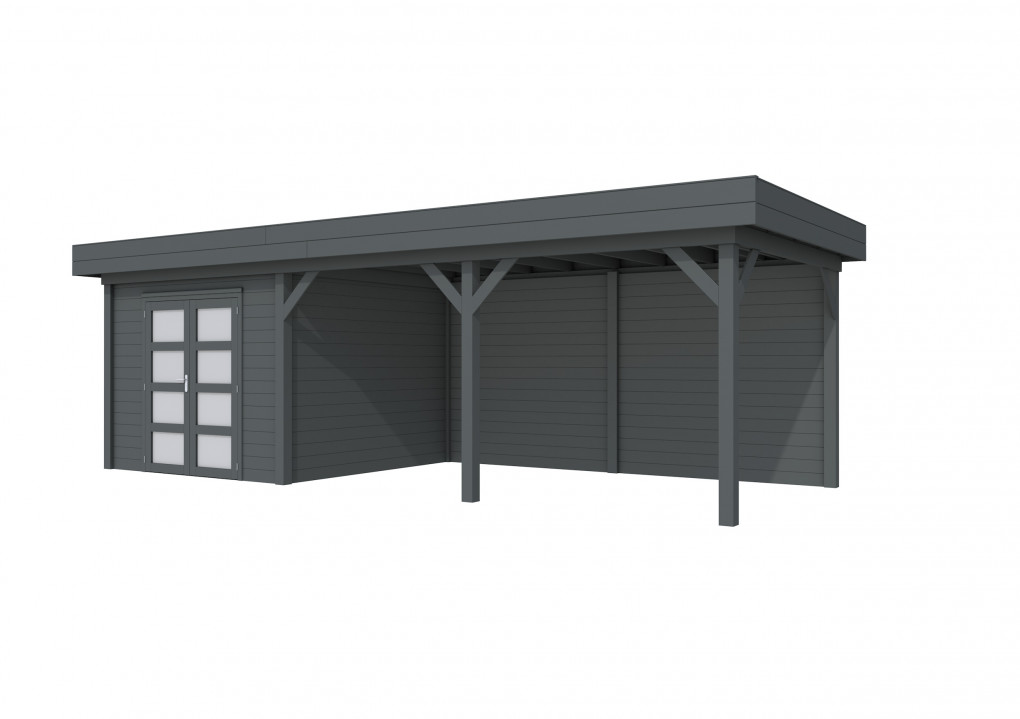 Maisons de jardin | feu | Chouette hulotte Topvision, 300 x 300 | auvent 500 cm | anthracite pulv&eacute;ris&eacute;