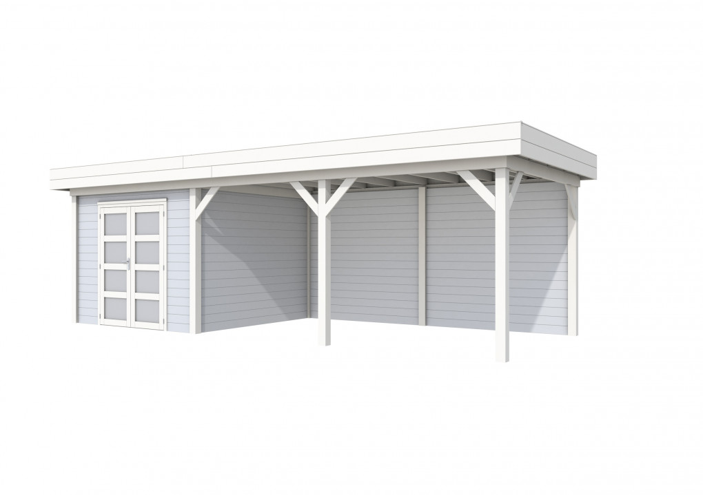 Maisons de jardin | feu | Chouette hulotte Topvision, 300 x 300 | auvent 500 cm | murs gris clair | blanc de base