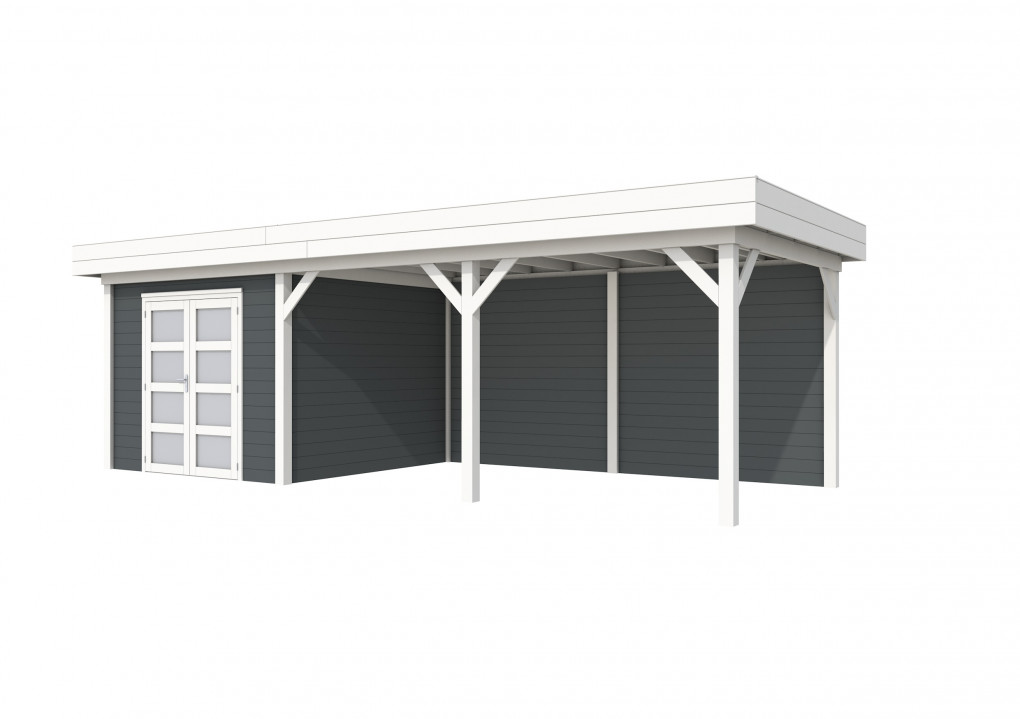 Maisons de jardin | feu | Chouette hulotte Topvision, 300 x 300 | auvent 500 cm | murs anthracite | blanc de base