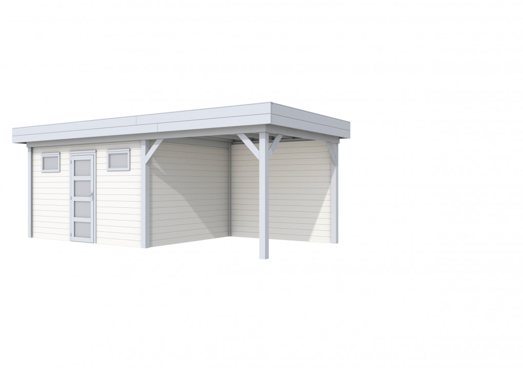 Maisons de jardin | feu | Vanneau Topvision, 400 x 300 | auvent 300 cm | murs blancs | pi&egrave;tement gris clair