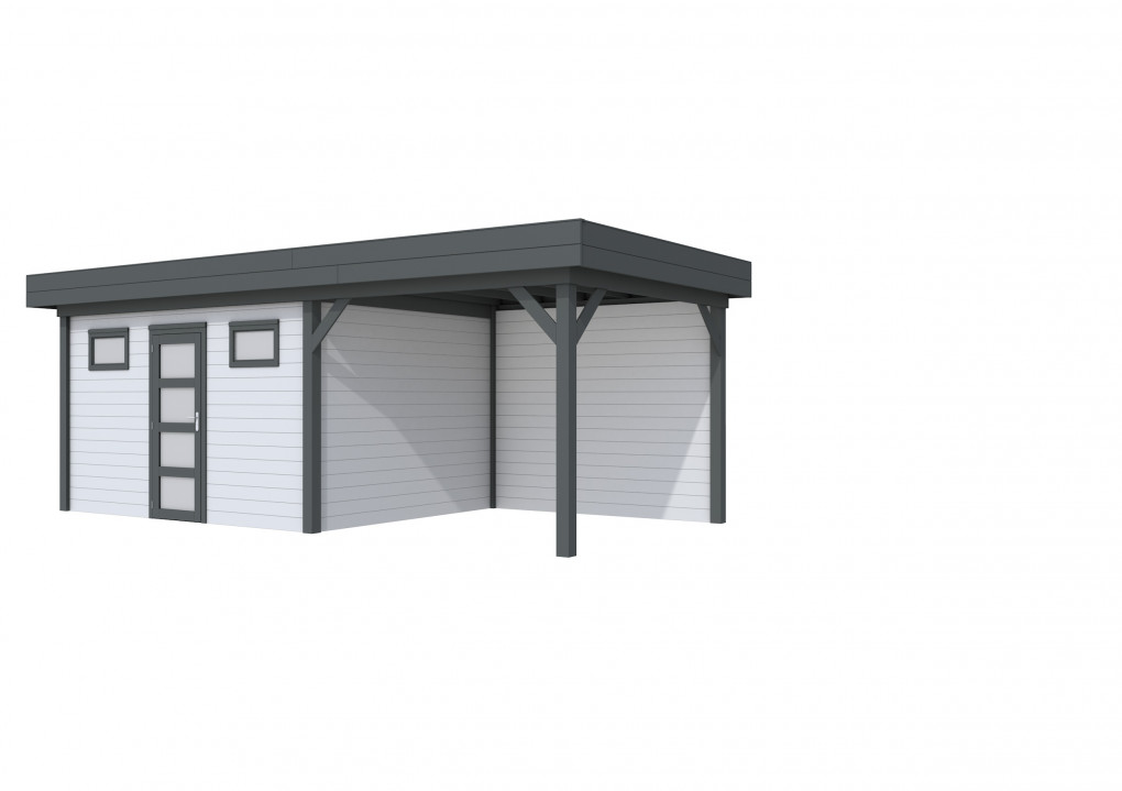 Maisons de jardin | feu | Vanneau Topvision, 400 x 300 | auvent 300 cm | murs gris clair | anthracite de base