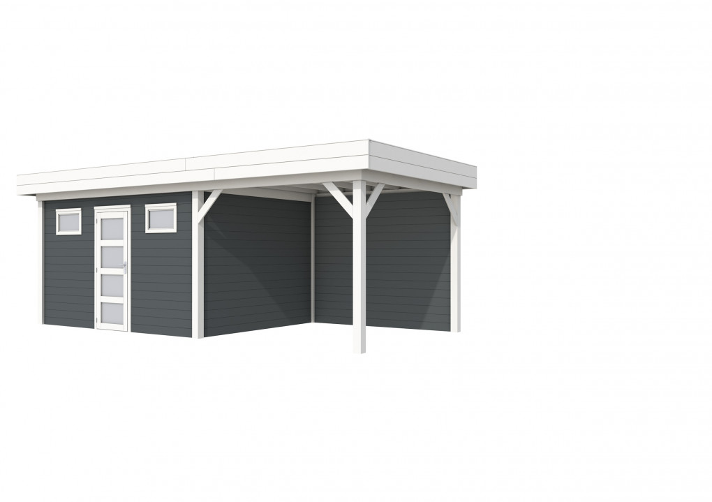 Maisons de jardin | feu | Vanneau Topvision, 400 x 300 | auvent 300 cm | murs anthracite | blanc de base