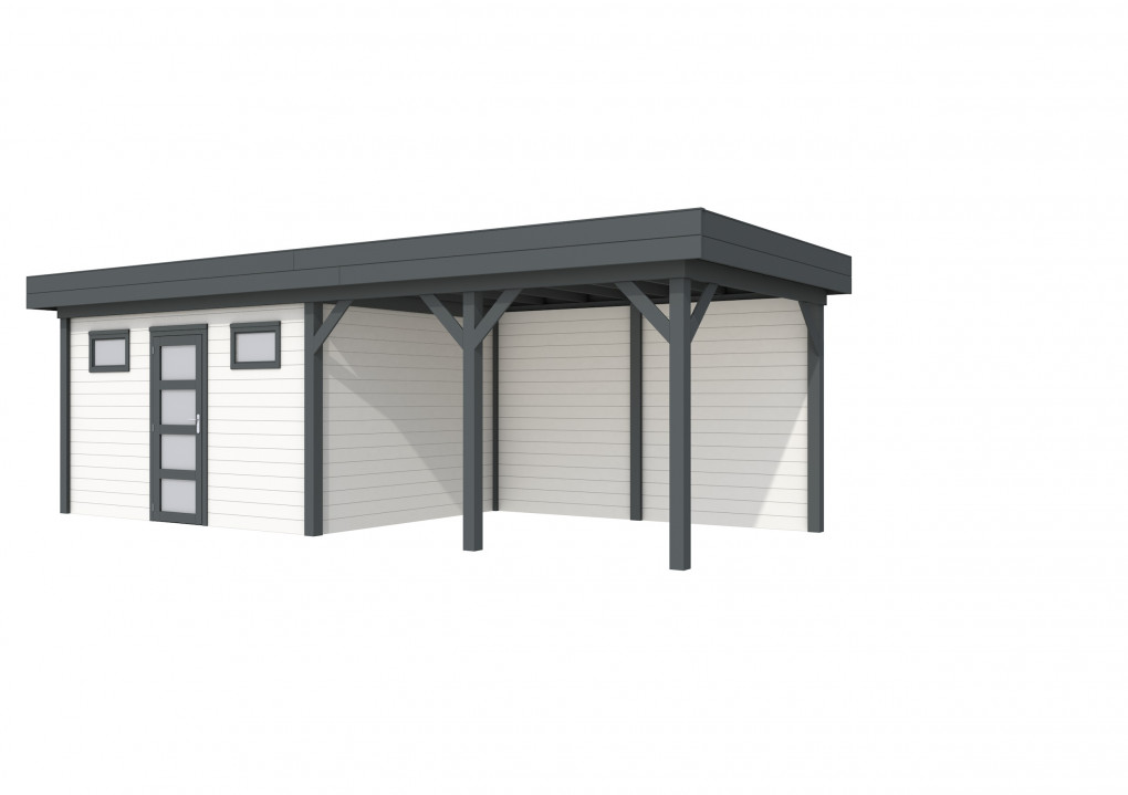 Maisons de jardin | feu | Vanneau Topvision, 400 x 300 | auvent 400 cm | murs blancs | anthracite de base