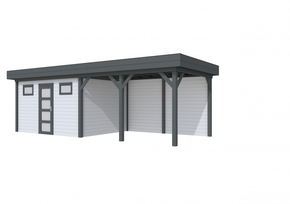 Maisons de jardin | feu | Vanneau Topvision, 400 x 300 | auvent 400 cm | murs gris clair | anthracite de base