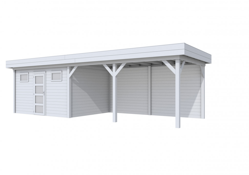 Maisons de jardin | feu | Vanneau Topvision, 400 x 300 | auvent 500 cm | gris clair pulv&eacute;ris&eacute;