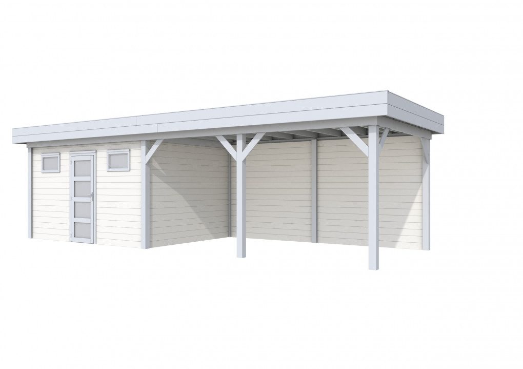 Maisons de jardin | feu | Vanneau Topvision, 400 x 300 | auvent 500 cm | murs blancs | pi&egrave;tement gris clair