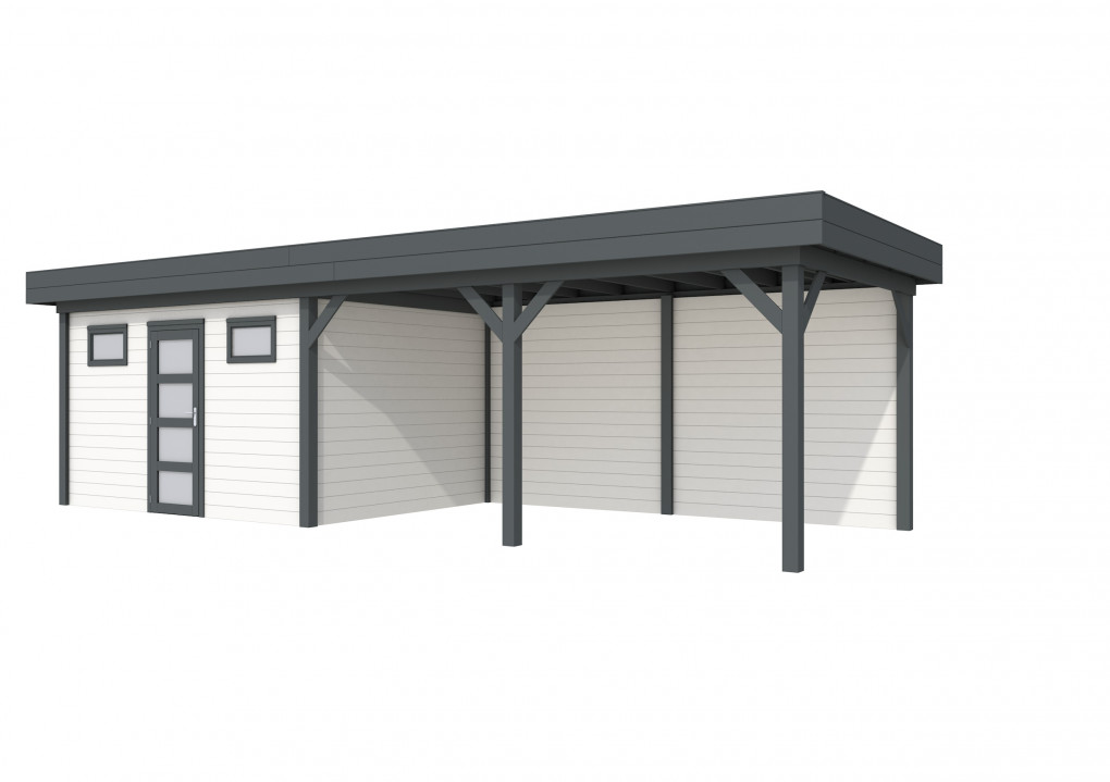 Maisons de jardin | feu | Vanneau Topvision, 400 x 300 | auvent 500 cm | murs blancs | anthracite de base