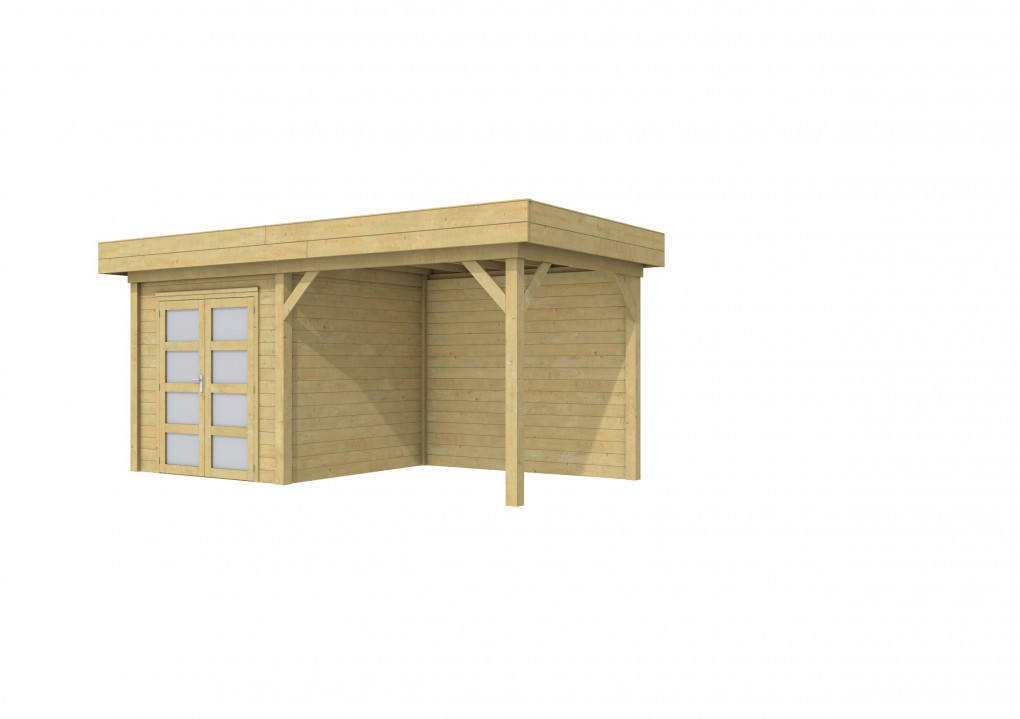 Maisons de jardin | feu | Topvision Kolibri, 250 x 250 cm | auvent 300 cm | vert impr&eacute;gn&eacute;