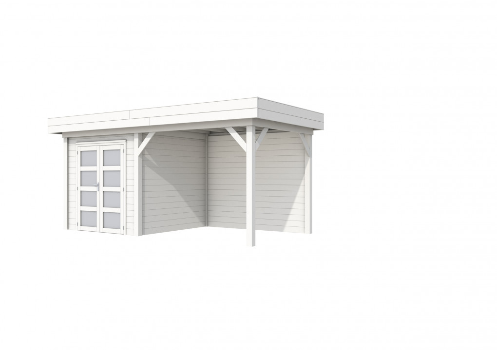 Maisons de jardin | feu | Topvision Kolibri, 250 x 250 cm | auvent 300 cm | pulv&eacute;ris&eacute; blanc