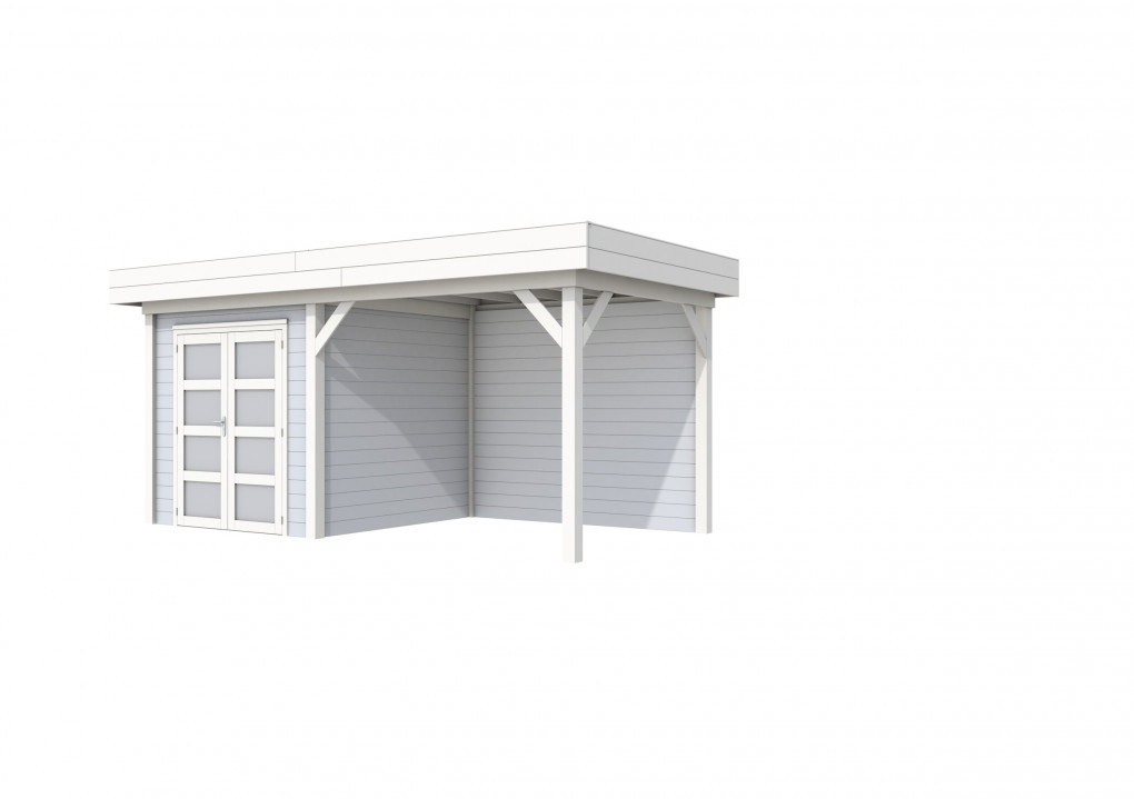 Maisons de jardin | feu | Topvision Kolibri, 250 x 250 cm | auvent 300 cm | murs gris clair | blanc de base