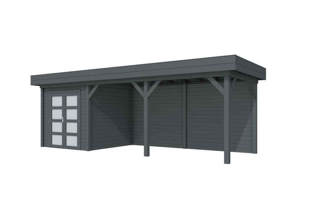 Maisons de jardin | feu | Topvision Kolibri, 250 x 250 cm | auvent 500 cm | anthracite pulv&eacute;ris&eacute;