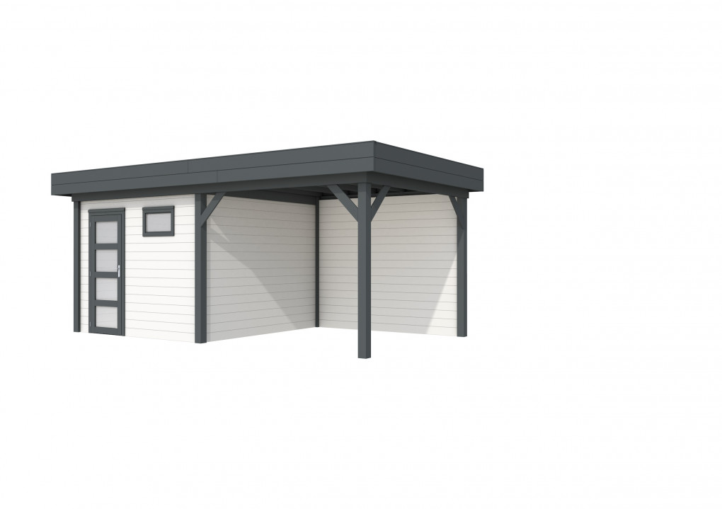 Maisons de jardin | feu | Topvision Traquet motteux, 300 x 300 cm | auvent 300 cm | murs blancs | anthracite de base