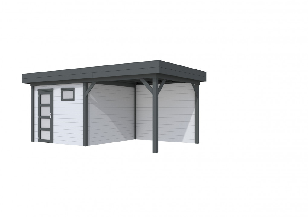 Maisons de jardin | feu | Topvision Traquet motteux, 300 x 300 cm | auvent 300 cm | murs gris clair | anthracite de base
