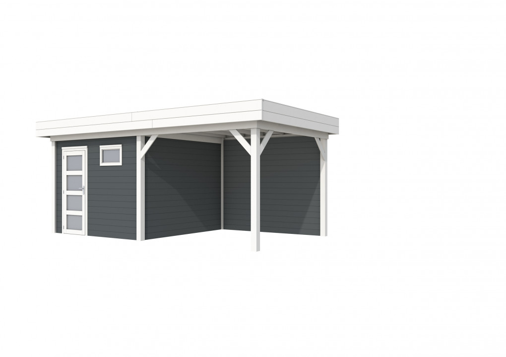 Maisons de jardin | feu | Topvision Traquet motteux, 300 x 300 cm | auvent 300 cm | murs anthracite | blanc de base