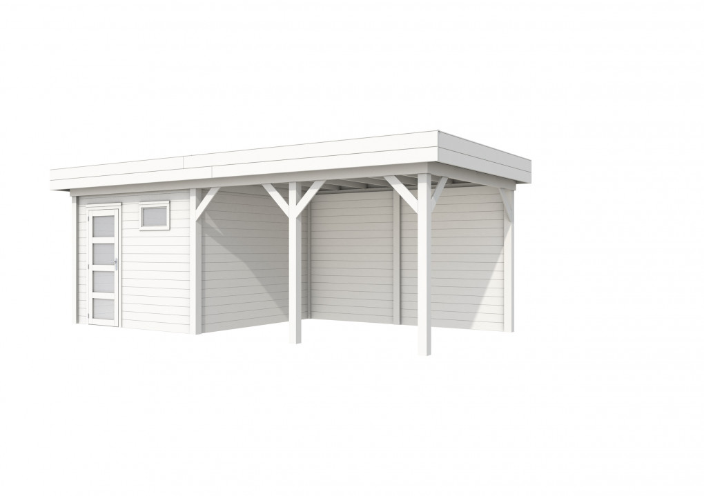 Maisons de jardin | feu | Topvision Traquet motteux, 300 x 300 cm | auvent 400 cm | pulv&eacute;ris&eacute; blanc