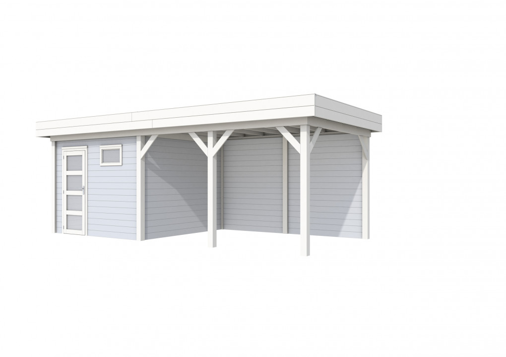 Maisons de jardin | feu | Topvision Traquet motteux, 300 x 300 cm | auvent 400 cm | murs gris clair | blanc de base