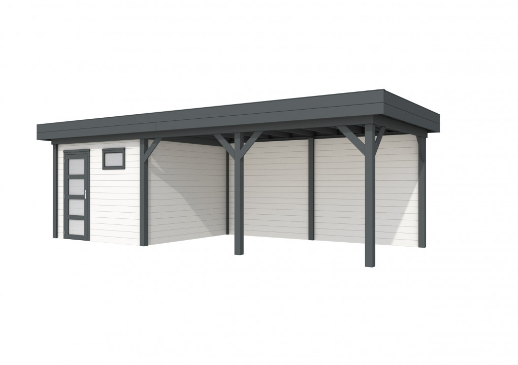 Maisons de jardin | feu | Topvision Traquet motteux, 300 x 300 cm | auvent 500 cm | murs blancs | anthracite de base