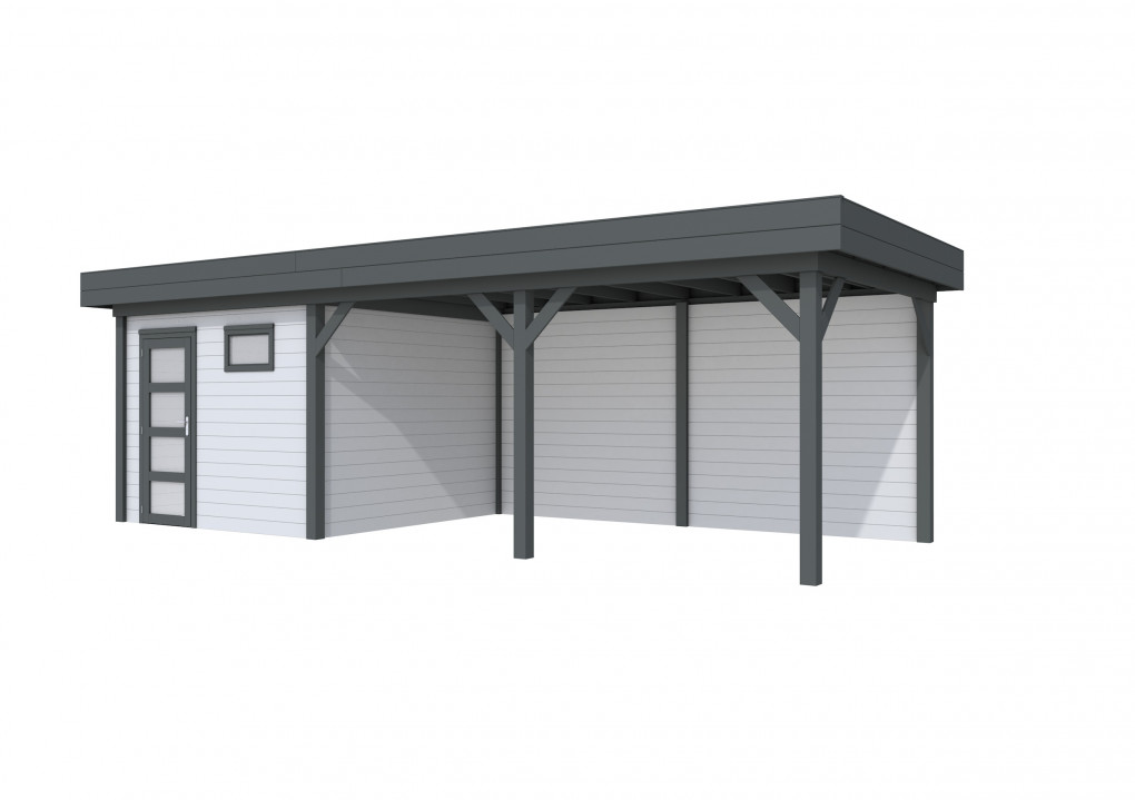 Maisons de jardin | feu | Topvision Traquet motteux, 300 x 300 cm | auvent 500 cm | murs gris clair | anthracite de base