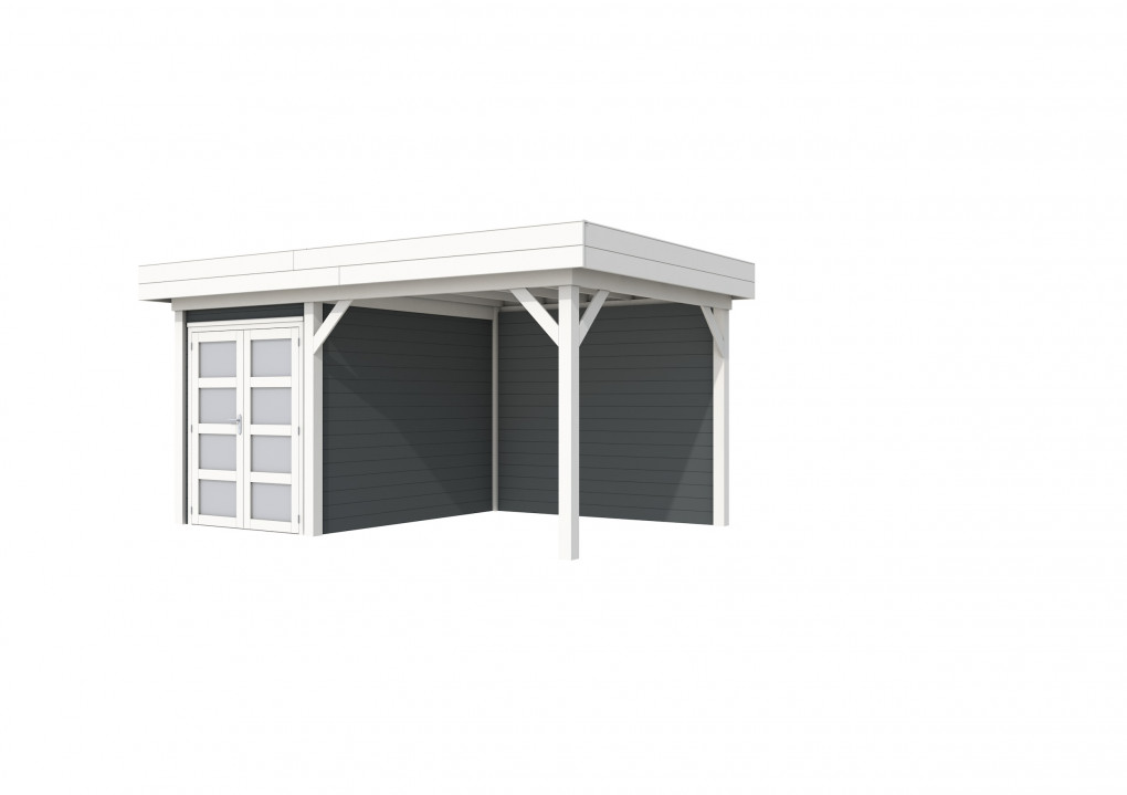 Maisons de jardin | feu | Topvision Hirondelle, 200 x 300 cm | auvent 300 cm | murs anthracite | blanc de base |