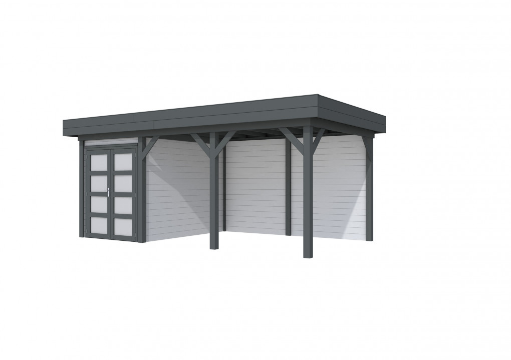 Maisons de jardin | feu | Topvision Hirondelle, 200 x 300 | auvent 400 cm | murs gris clair | Anthracite de base |