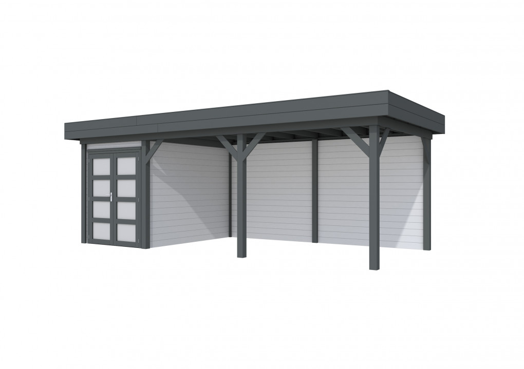 Maisons de jardin | feu | Topvision Hirondelle, 200 x 300 cm | auvent 500 cm | murs gris clair | anthracite de base