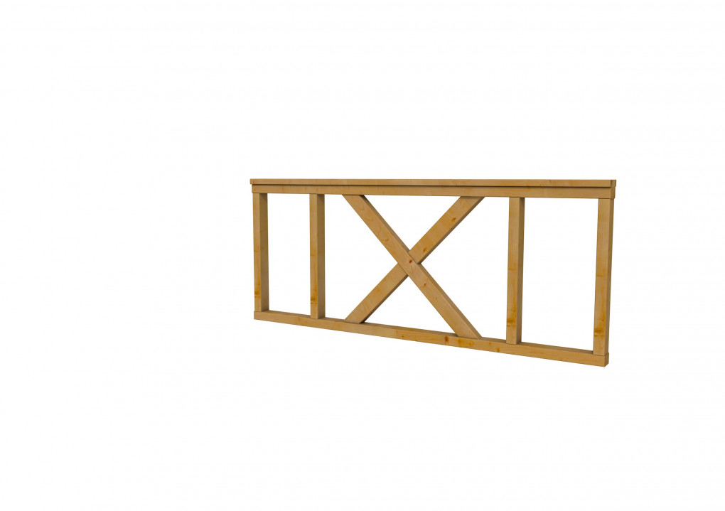 Cl&ocirc;tures | Douglas | Escrime avec croix | type A | 178,5 x 73 cm | Plan&eacute; | Vert impr&eacute;gn&eacute; |