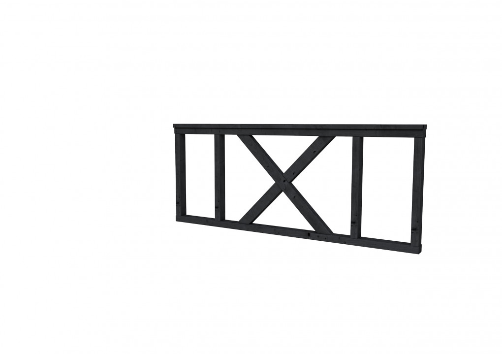 Cl&ocirc;tures | Douglas | Escrime avec croix | type A | 178,5 x 73 cm | Plan&eacute; | impr&eacute;gn&eacute; noir |