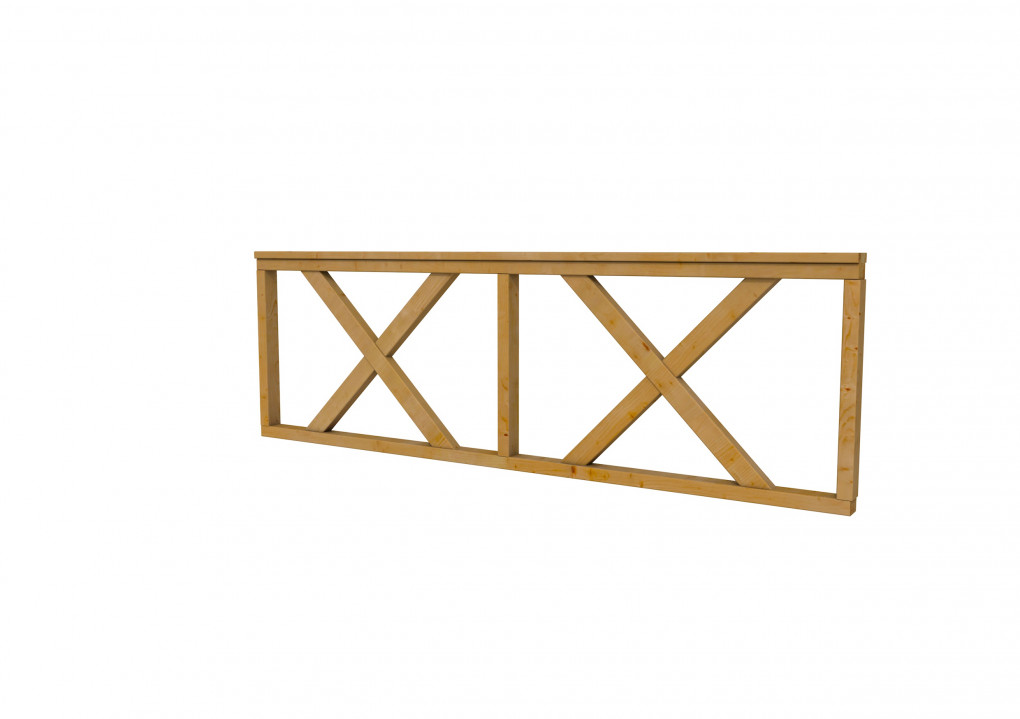 Cl&ocirc;tures | Douglas | Escrime avec croix | type B | 228,5 x 73 cm | Plan&eacute; | vert impr&eacute;gn&eacute; |