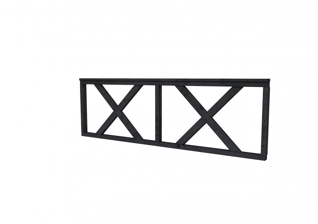 Cl&ocirc;tures | Douglas | Escrime avec croix | type B | 228,5 x 73 cm | Plan&eacute; | impr&eacute;gn&eacute; noir |