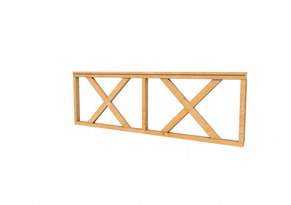 Cl&ocirc;tures | Douglas | Escrime avec croix | type B | 228,5 x 73 cm | Plan&eacute; | non trait&eacute; |